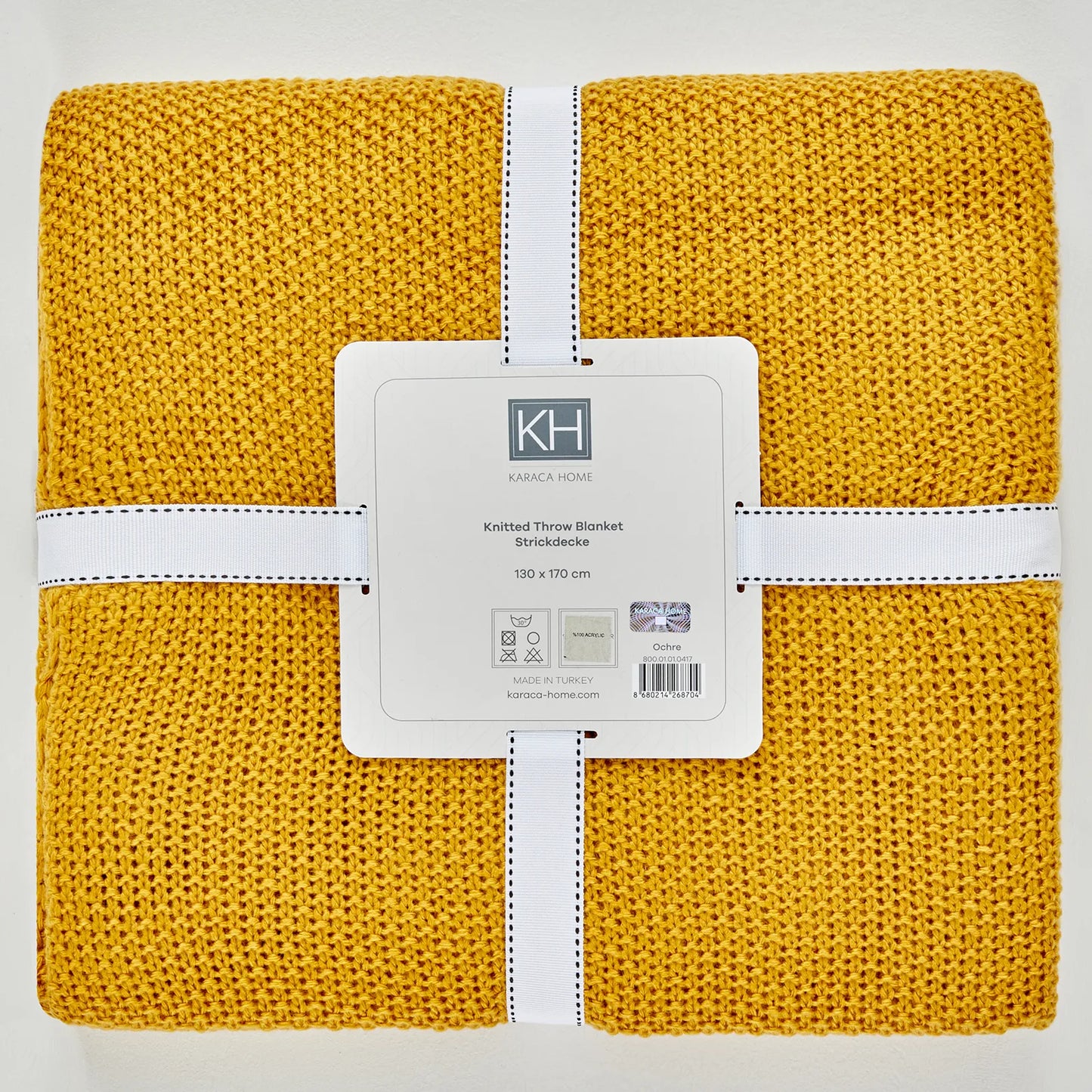 Karaca Home Ocker Strickdecke