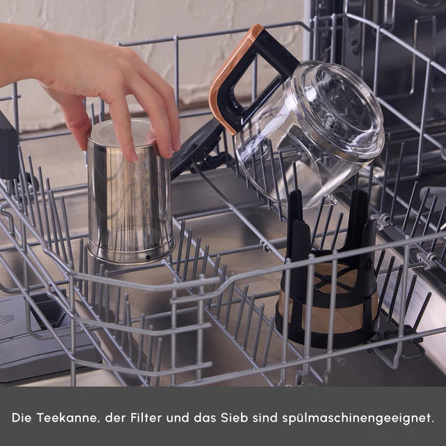Karaca Caysever Robotea Pro 4 in 1 sprechender Teekocher, Wasserkocher und Filterkaffeemaschine, 2500W , Chrome