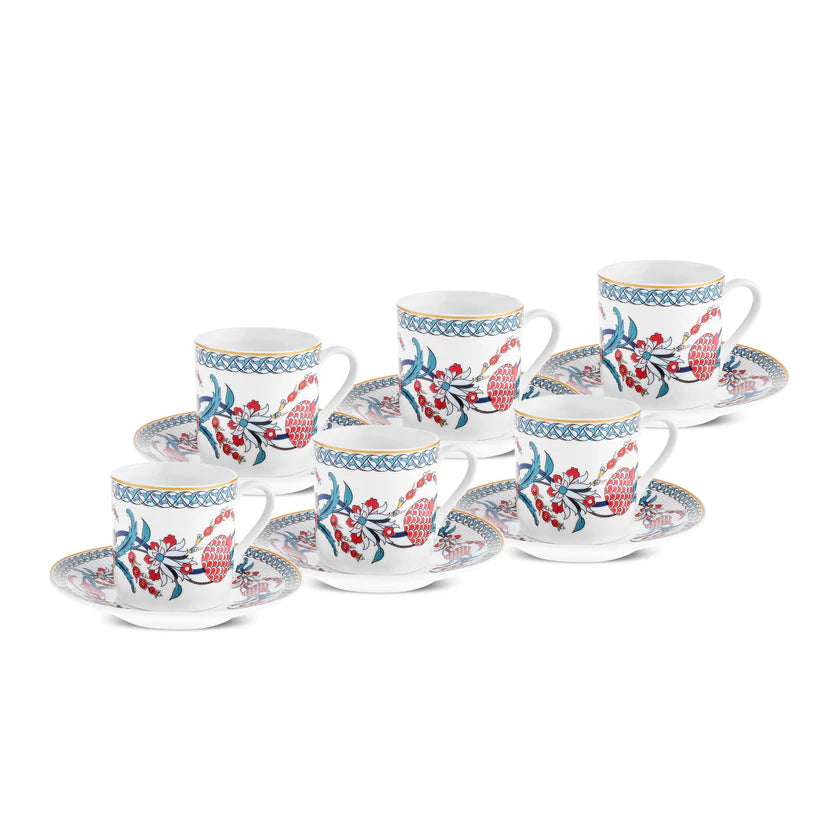 Karaca Hatay Mokkatassen-Set für 6 Personen, 80 ml