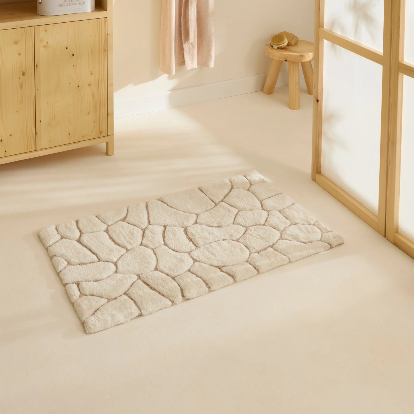 Karaca Stone Badematte, 50x80cm, Offwhite