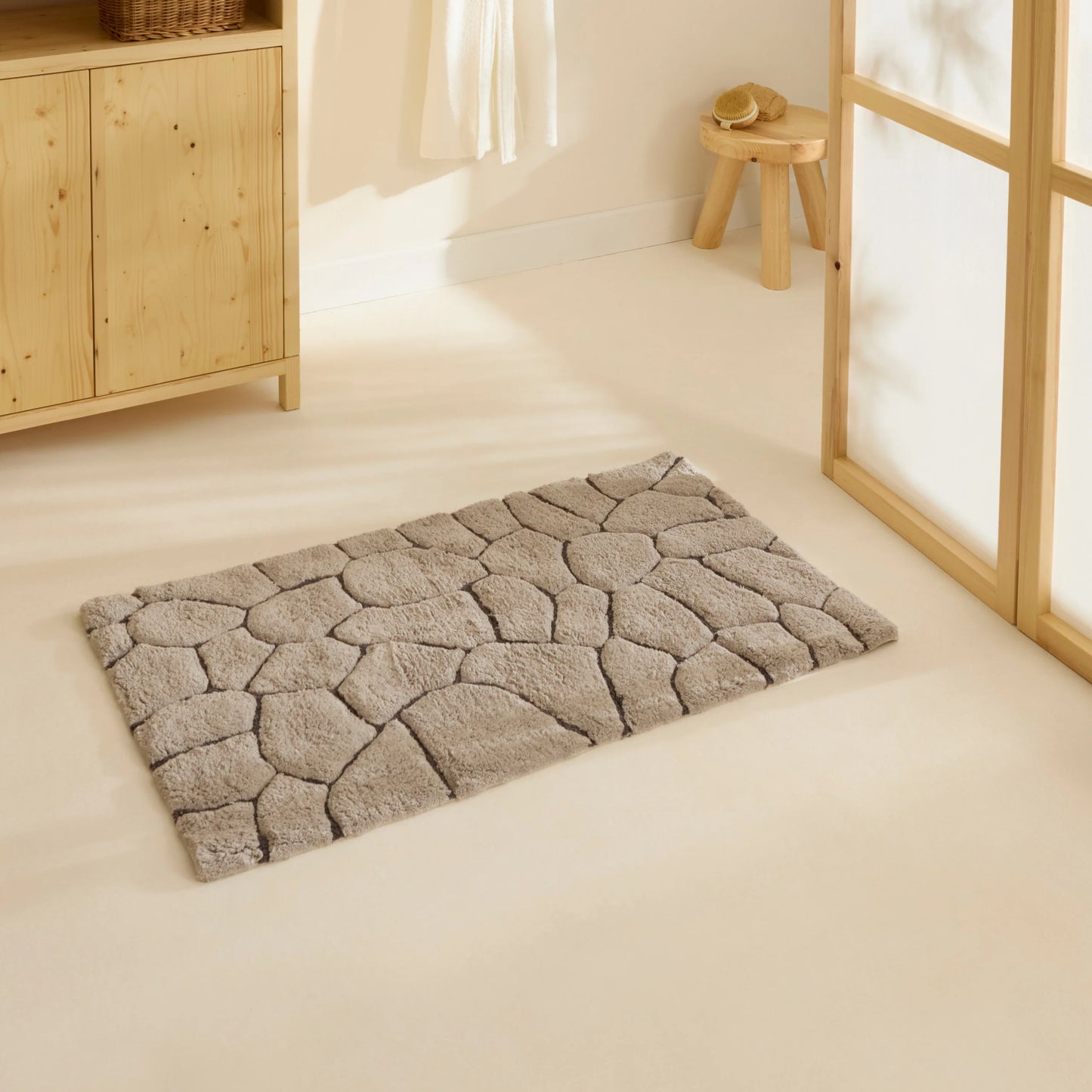 Karaca Stone Badematte, 60x100cm, Grey