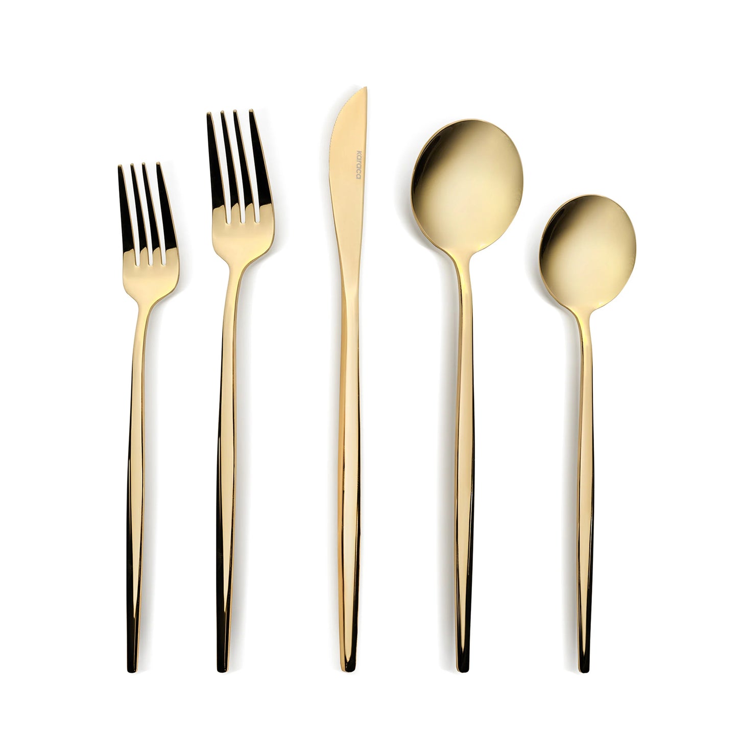 Karaca Orion Mattgold 30-teiliges Besteckset für 6 Personen, gold