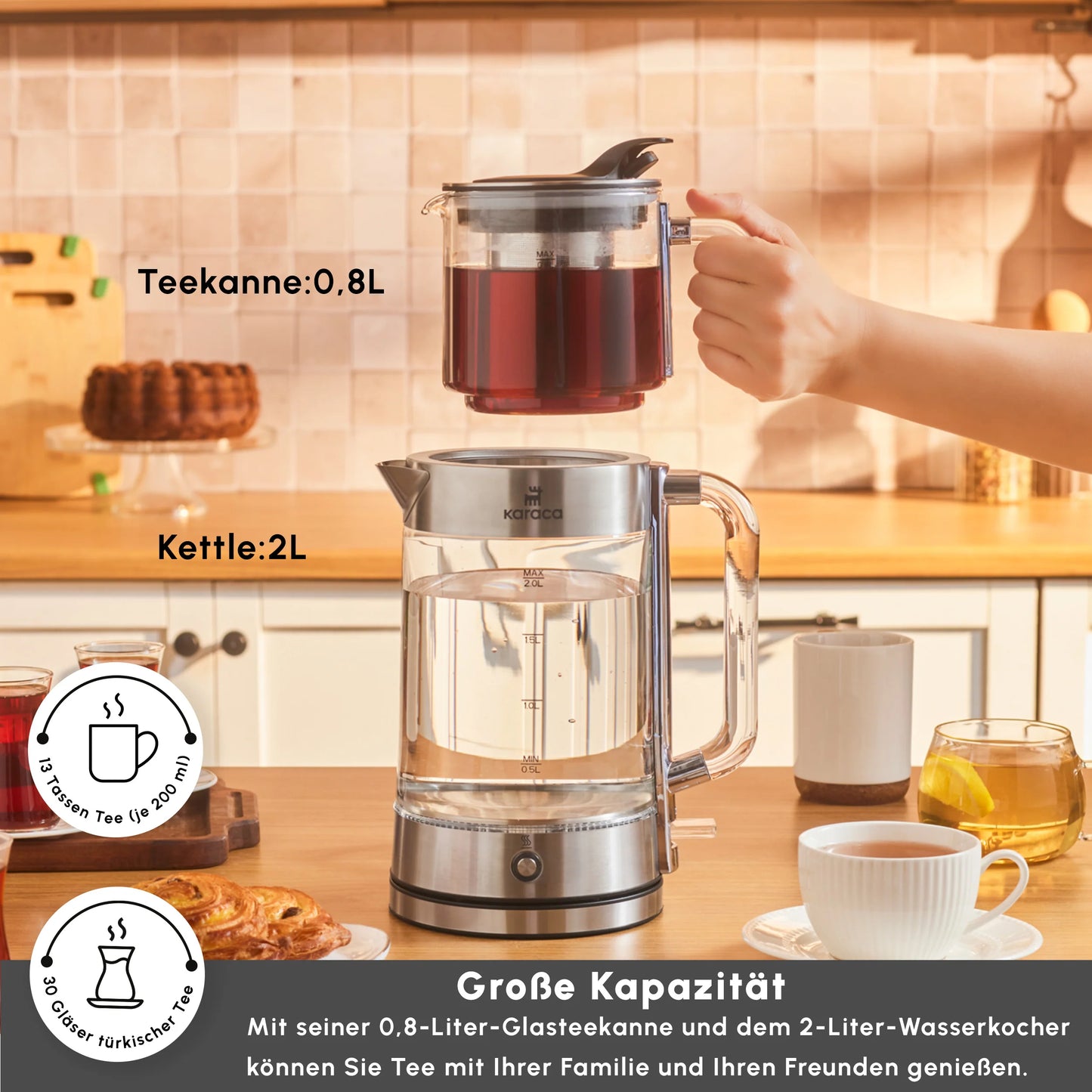 Karaca Luma Glas-Teemaschine