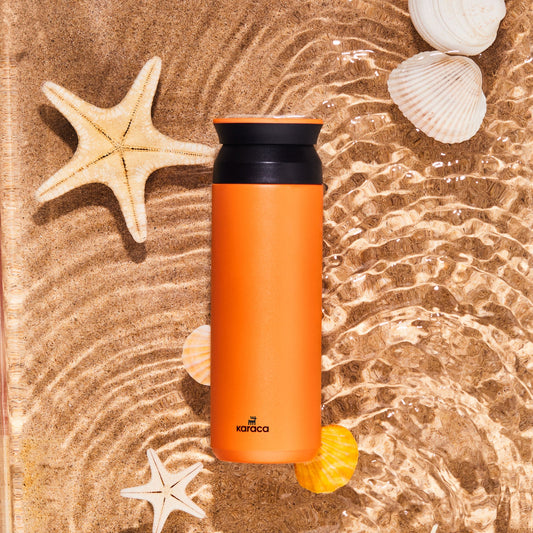Karaca Rainbow Edelstahl Auslaufsicherer Thermosflasche 500 ml, orange