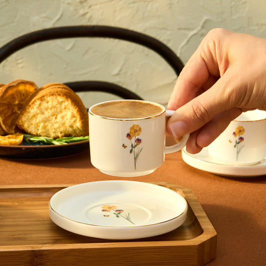 Karaca Valencia 6 Person Mokkatassen-Set 90 Ml