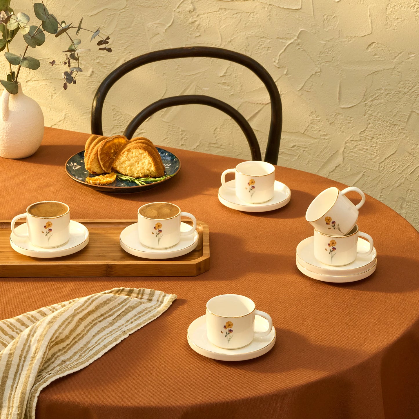 Karaca Valencia 6 Person Mokkatassen-Set 90 Ml