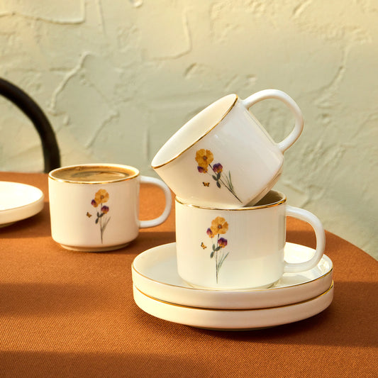 Karaca Valencia 6 Person Mokkatassen-Set 90 Ml
