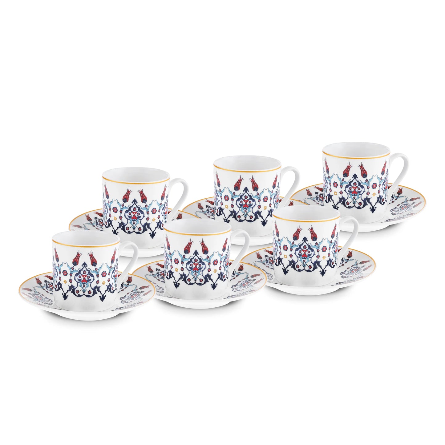 Karaca Haliç Mokkatassen-Set für 6 Personen, 80 ml