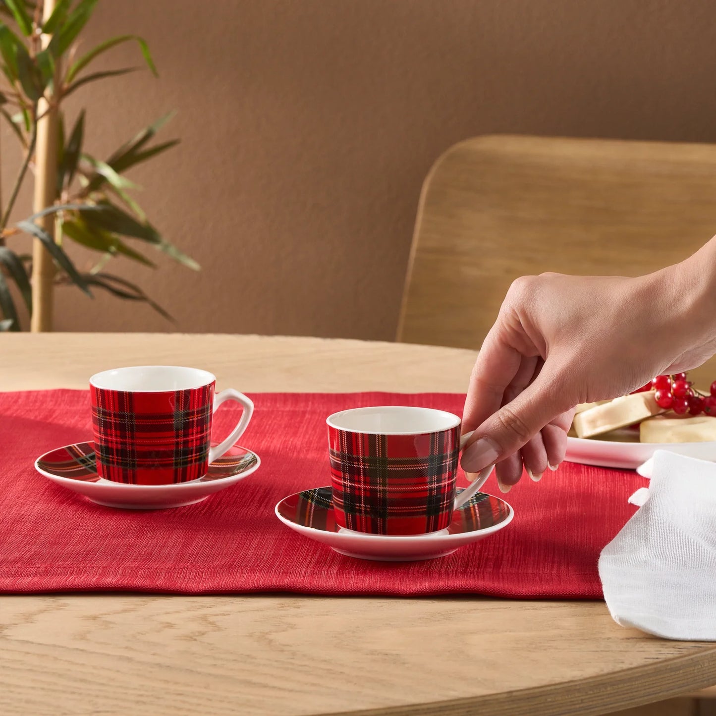Karaca Ekose V2 Mokkatassen-Set, 2 Personen, 80 ml