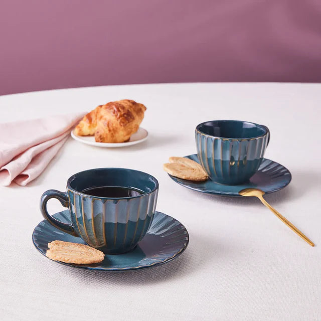 Karaca Austen Kaffeetassen für 2 Personen, 4 Teilig, 220 ml