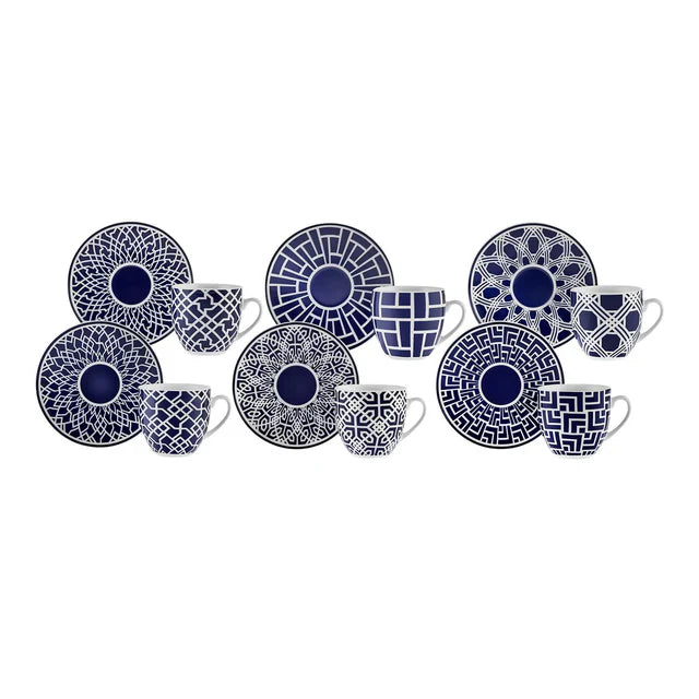 Karaca Doris Mokkatassen-Set, 6 Personen, 90 ml