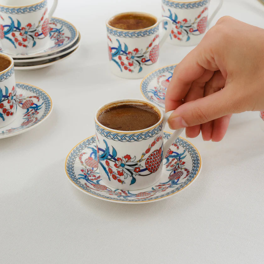 Karaca Hatay Mokkatassen-Set für 6 Personen, 80 ml