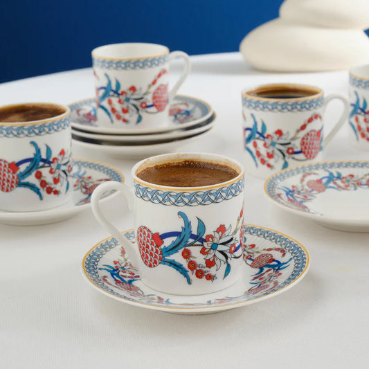 Karaca Hatay Mokkatassen-Set für 6 Personen, 80 ml