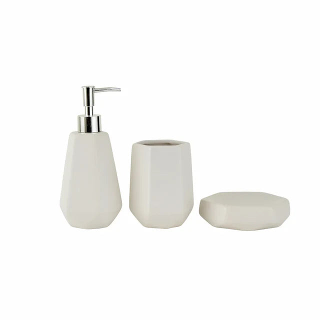 Karaca Home Ruby Bad-Accessoires Set Weiß 3-teilig