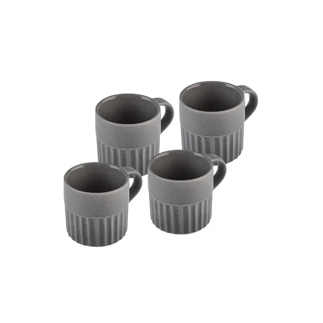 Karaca Sendai Espressotassen für 4 Personen, Grau, 120ml
