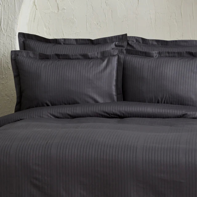 Karaca Home Uniq 100% Baumwolle Satin Doppel Bettbezug-Set, Anthrazit